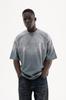 Machinist Men's Oversized T-shirt with a Gradient and Distressed Effect – Light Grey S