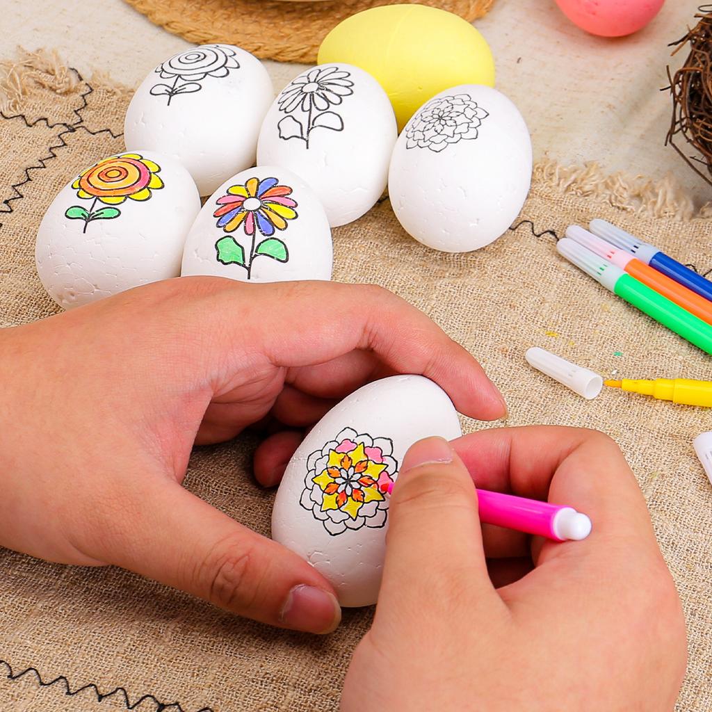 Easter Egg Diy Children'S Hand-Painted Rabbit Chick Simulation Egg Set Graffiti Resurrection Egg Toy