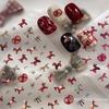 Cute Horse Bowknot Pony Nail Art Stickers Cartoon Lion Dance Manicure Decals for DIY New Year Nail Art Decoration