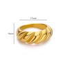 Wind Vacuum Plated Stainless Steel Croissant Ring Women's Multi-layer Twist Line Twist Ring