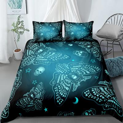 Juego de Cama Esqueleto de Polilla Muerta US Twin Full Queen King EU Single Double King Size Ropa de Cama