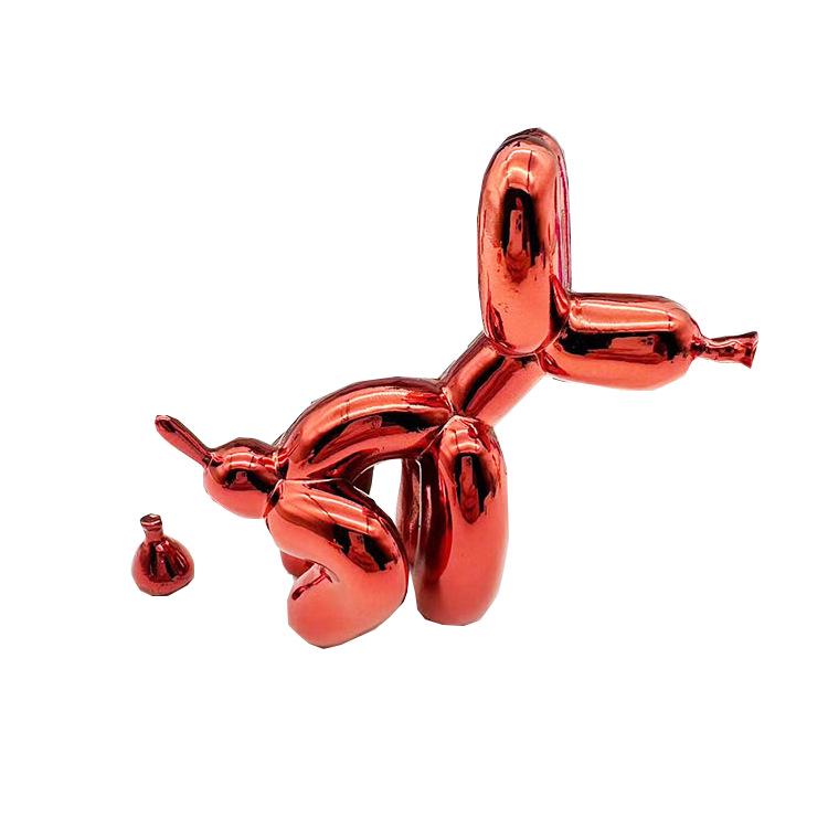 Trendy Resin Poop Dog Balloon Figurine - Modern Home Decor Ornament