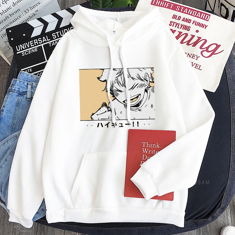 Fashion Harajuku Japan Anime Haikyuu Yu Nishinoya Men's Hoodies Women Winter Keep Warm Pullovers Streetwear Oversized Sweatshirt