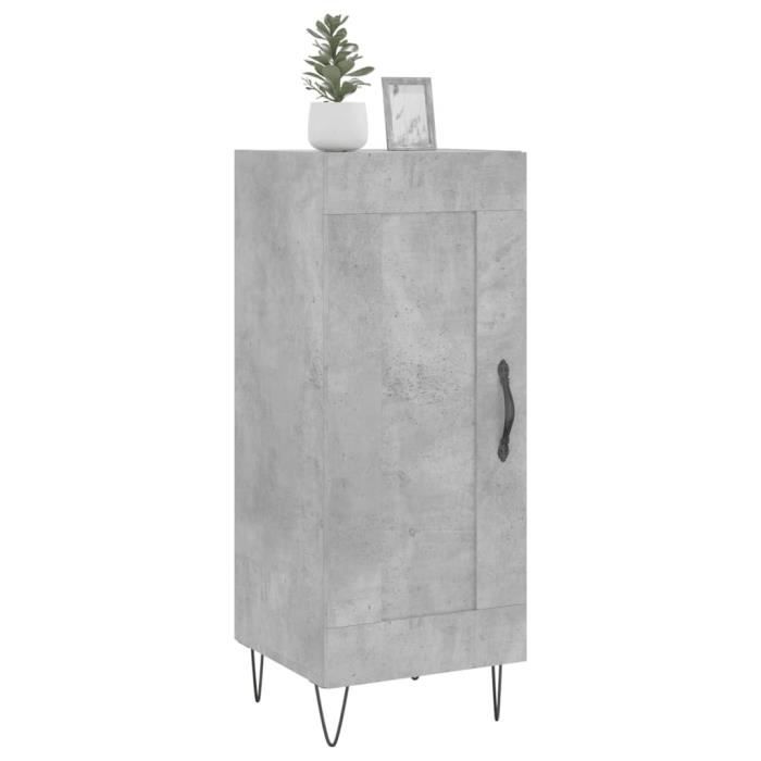 VidaXL Buffet Gris béton 34,5x34x90 cm Bois d'ingénierie 830440
