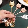 Stainless Steel Cat Claw Coffee Spoon Small Stirring Spoons Ice Cream Cake Dessert Teaspoon Scoops Tableware Kitchen Tools