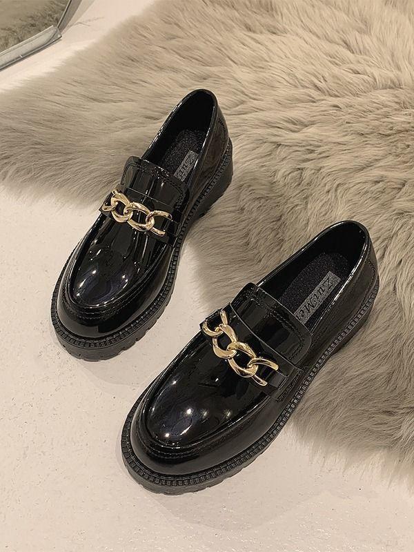 One-pedal loafers, college style flat-bottomed lazy shoes 2025 spring and autumn new Korean version single shoes jk small leather shoes women's tide