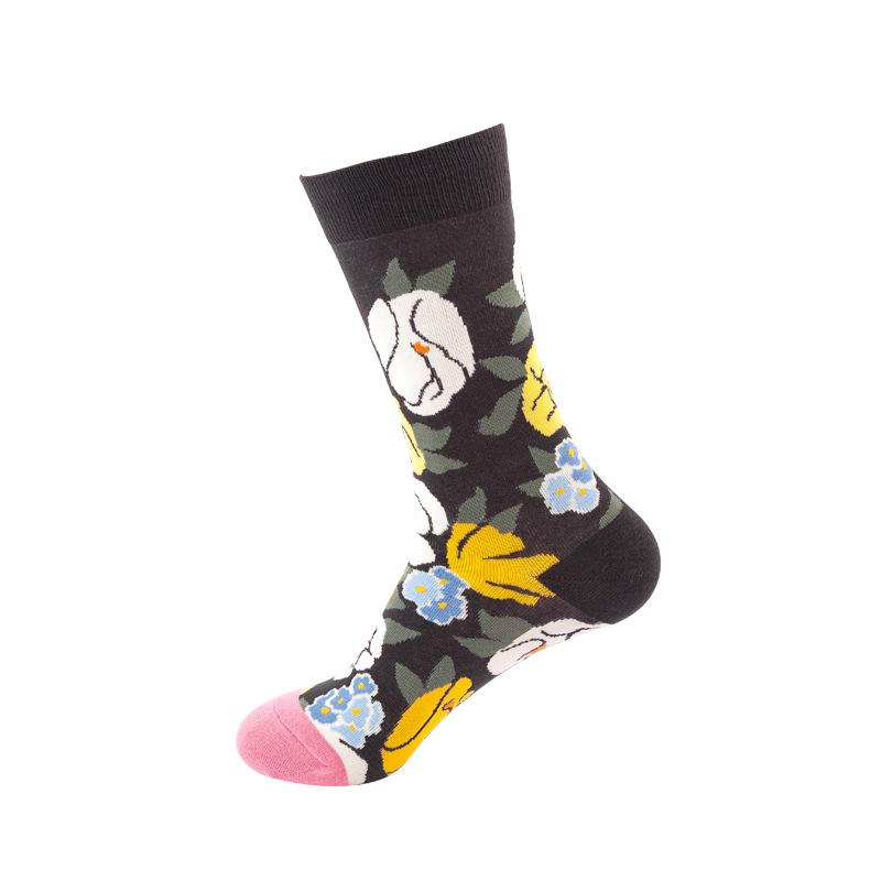 New Women Flower Plant Socks Collection Kawaii Casual Female Cotton Sock Literary Men Sock