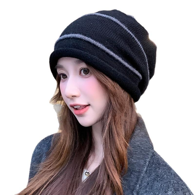 Autumn and Winter Warm Confinement Hat  Spring and Autumn Ear Protection Woolen Hat Face Showing Small Pullover Hat  Cool Hat