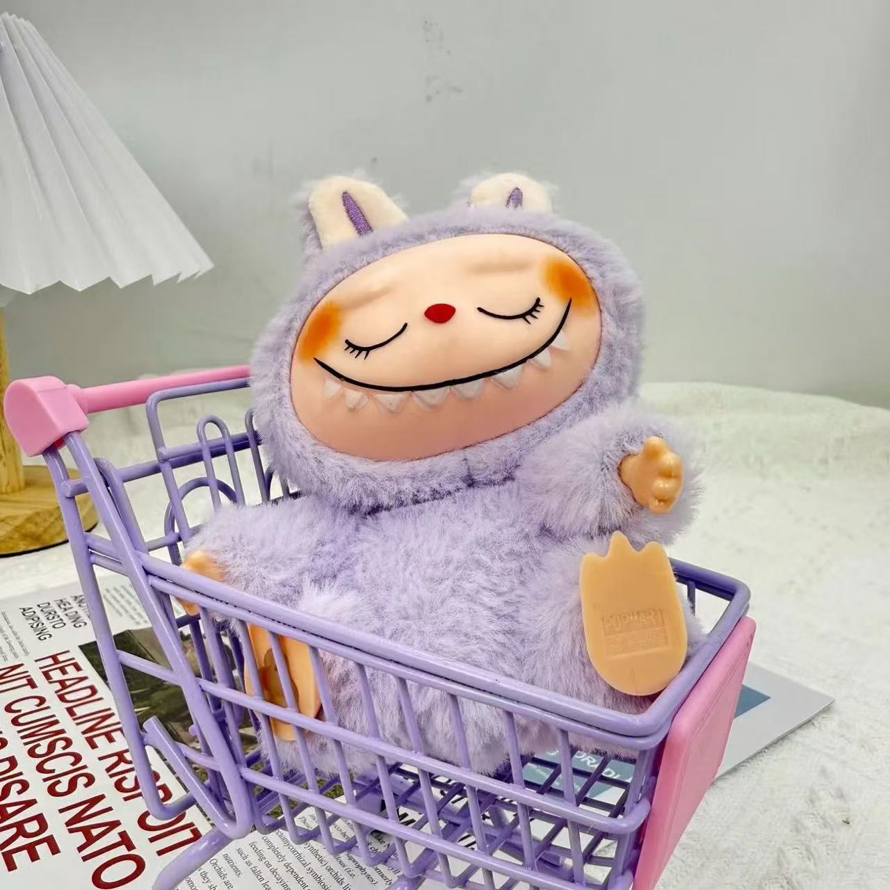 

Bubble Labubu Tide Play Blind Box Labubu Мягкие игрушки Виниловое лицо Макарон Родина Высокое качество фиолетовый