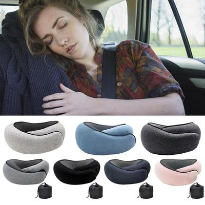 Travel Neck Pillow Memory Foam U-shaped Pillow Flight Soft Pillow Support Neck Pillow Adjustable Soft Noon Break Sleep Pillows