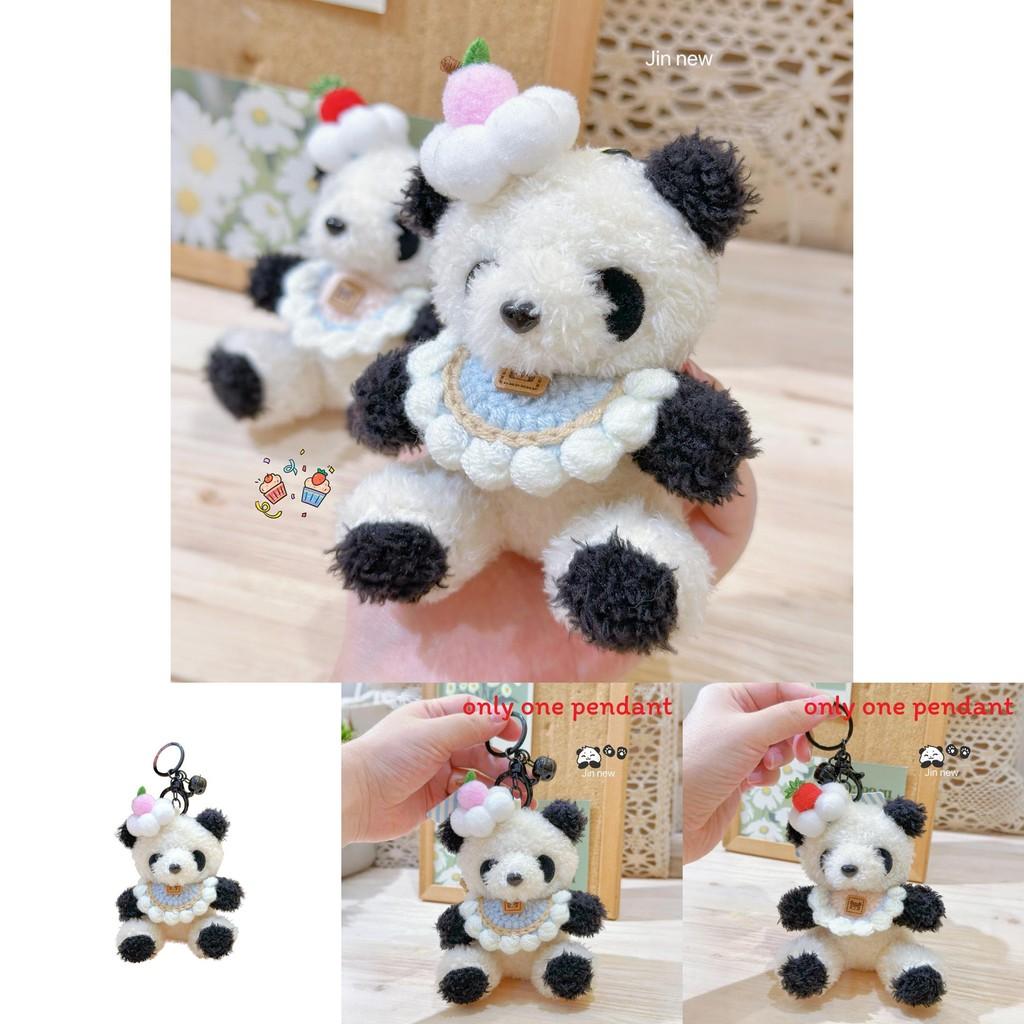 Plush Panda Keychain With Scarf And Flower Decoration For Kids And Collectors