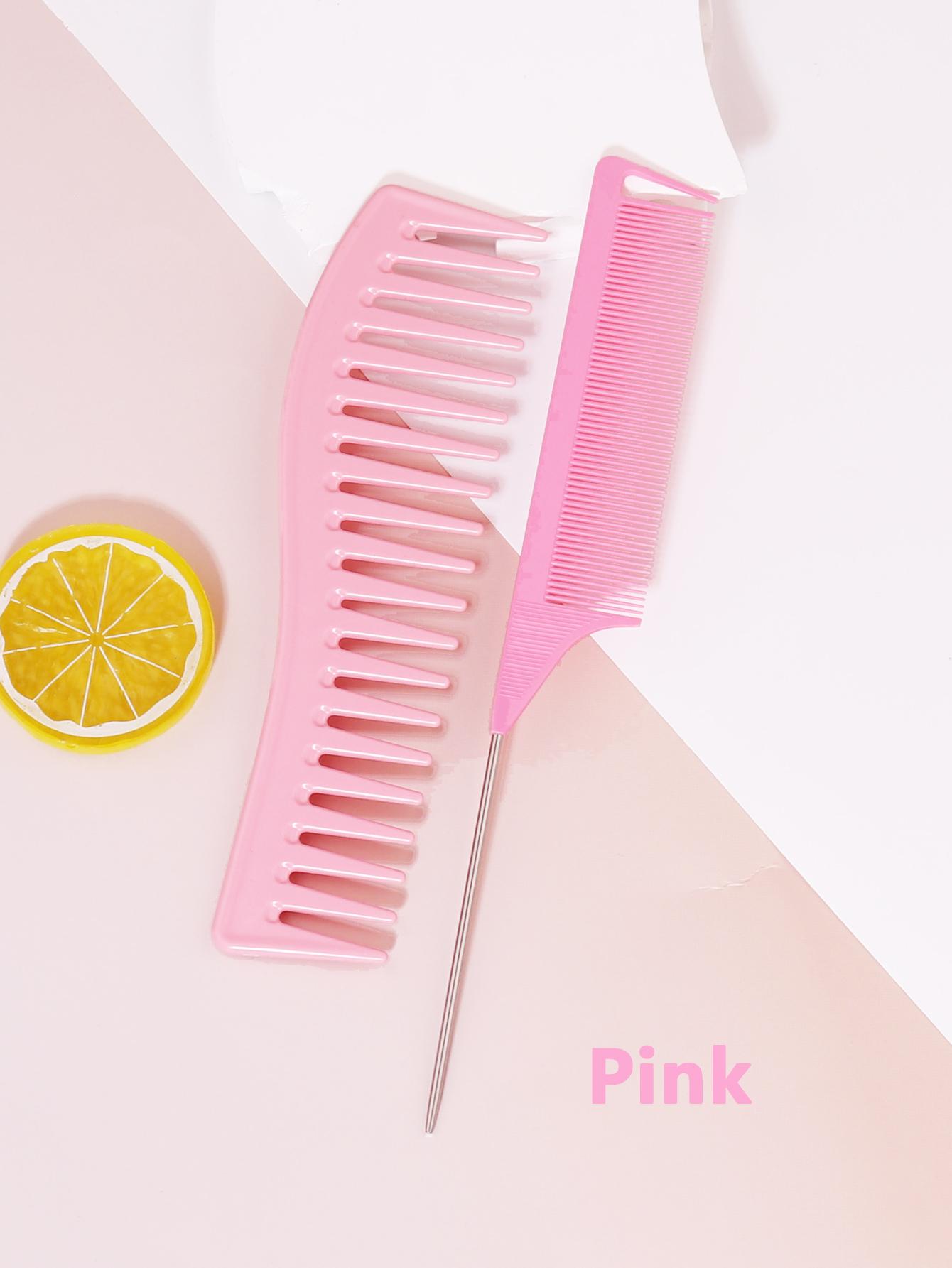 

2 шт./набор антистатическая расческа с широкими зубьями расческа с заостренным хвостом из нержавеющей стали набор инструментов для укладки волос Специально для париков из натуральных волос