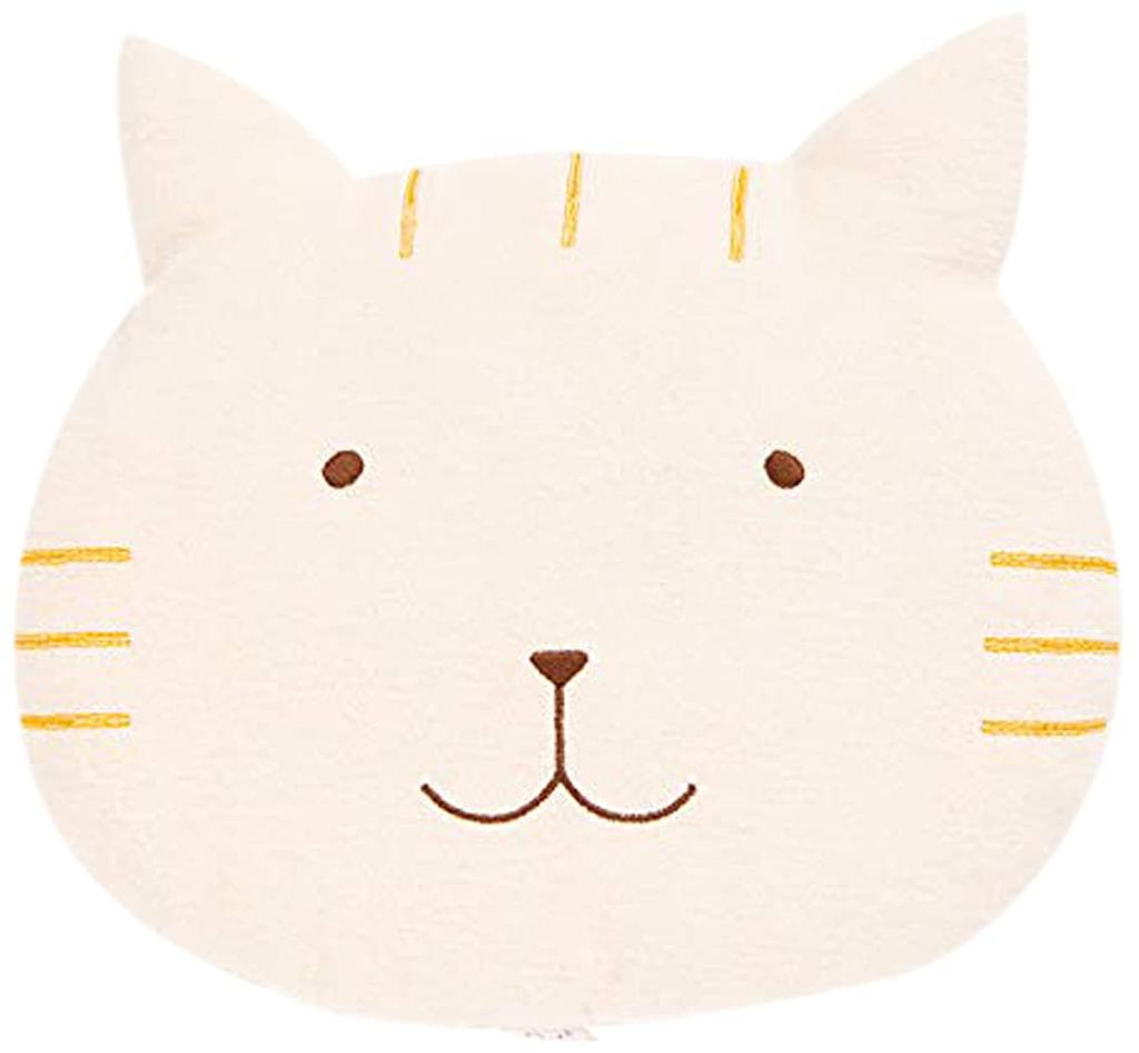 Ompkins BABY Organic Cotton Cat Hug Pillow Made In Japan Y-1291 100% [Kitty Series] (Natural)