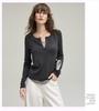 Women's Half-Zip Two-Piece Design Long-Sleeve T-Shirt – Autumn 2025 Collection, Soft & Slim Fit
