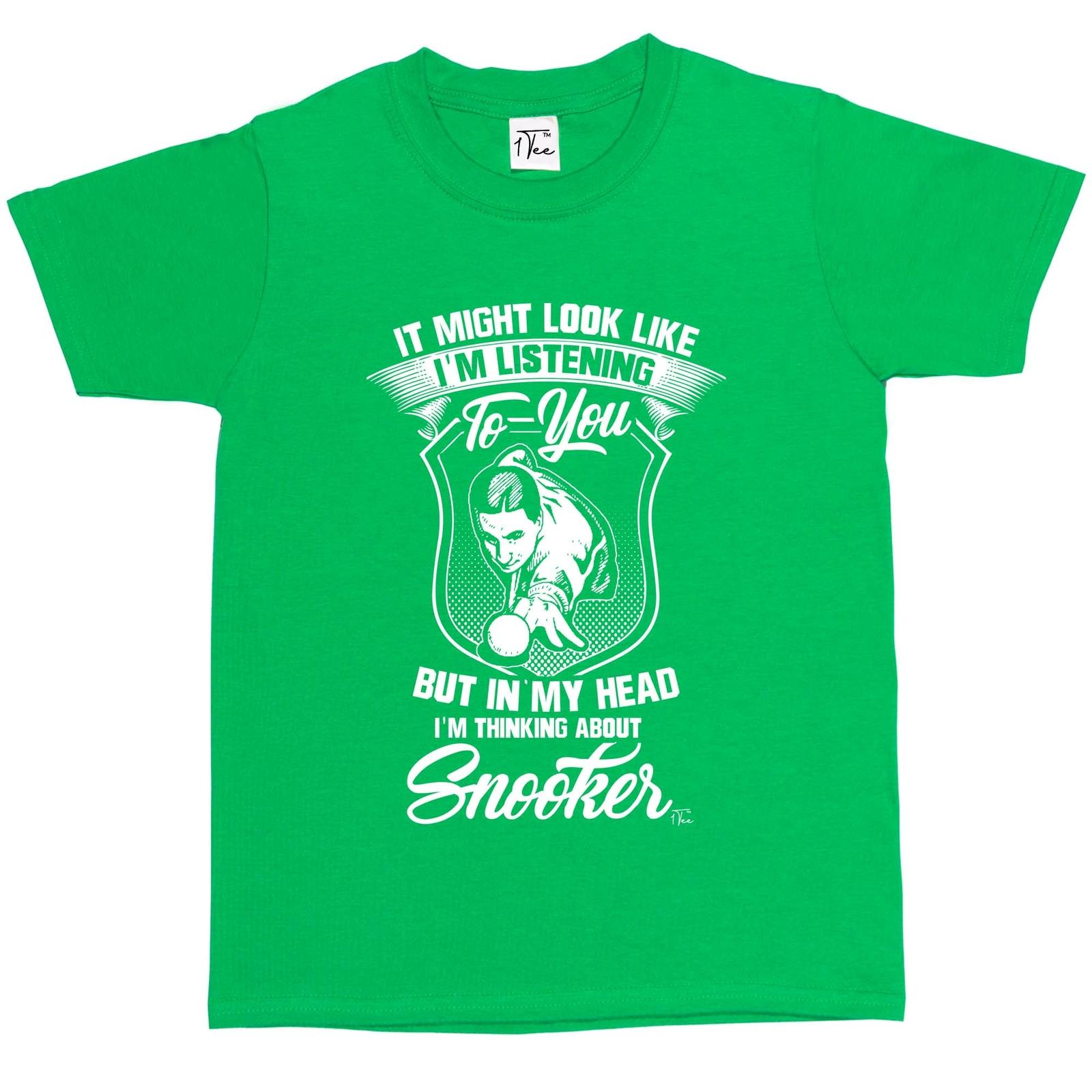 1Tee Kids Boys I might look like I m listening Snooker T-Shirt L