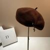 Australian Wool Beret Women'S French Personality Irregular Cross Star Anise Bud Hat Sweet Cool Painter Hat