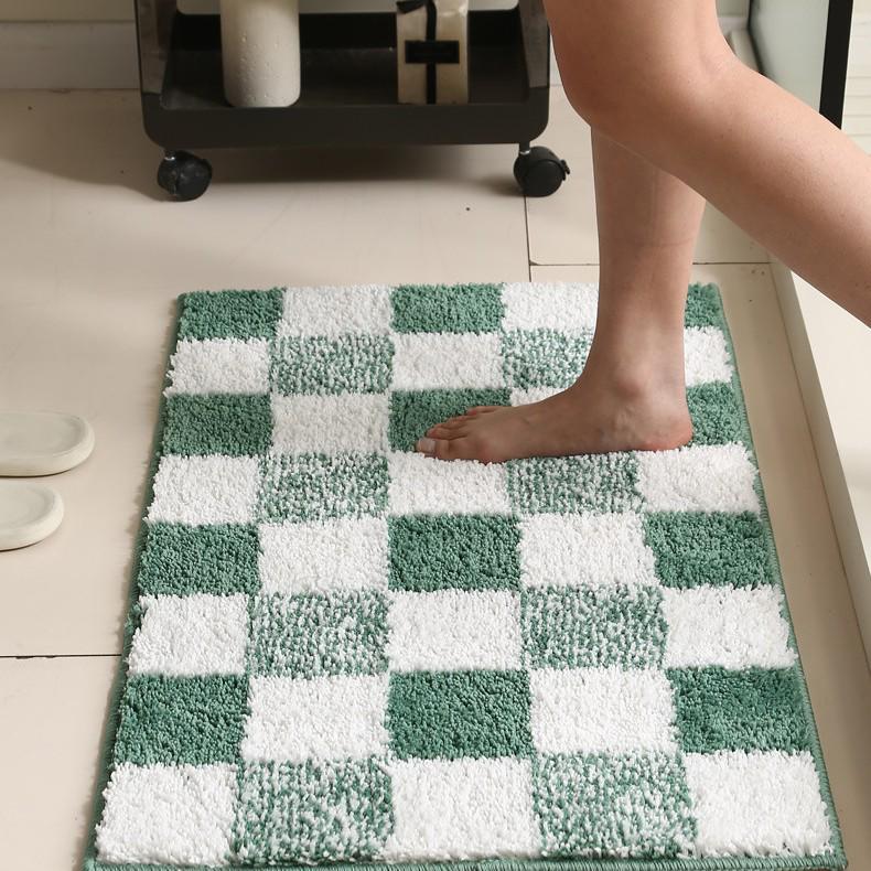 Plaid Non-Slip Bathroom Floor Mat