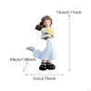 Girl Holding Flowers Figurine Creative Design Resin Statue for Windowsill, Desktop