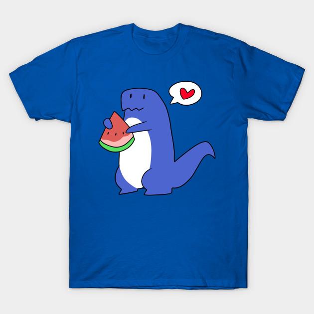 

Men Black Print T-shirt Dinosaur Love Watermelon No-Cut Transfer Paper Print Cotton Tshirt S королівський синій колір