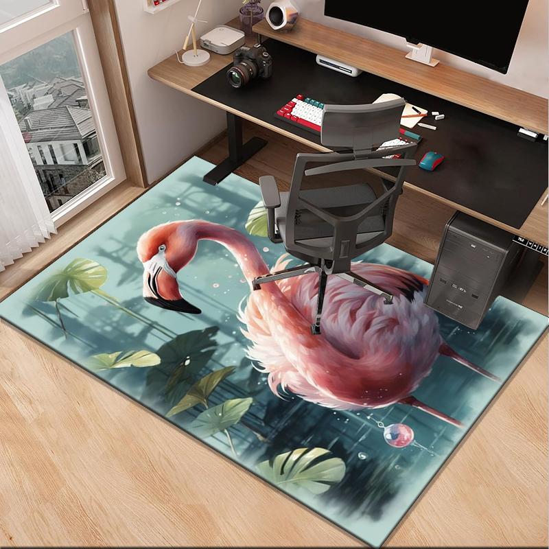 Flamingo In Tropical Paradise Office Rug Chair Mat, Entryway Carpet, Suitable for Front Door, Bedroom, Living Room, Desk, Holiday Gift