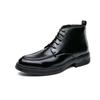 Autumn and winter new hairstylist short boots pointed boots British Martin boots high-top leather shoes inner height-increasing leather boots