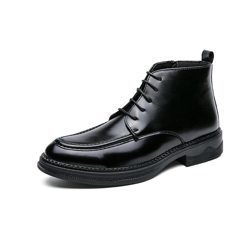 

Autumn and winter new men s British retro leather boots trend increases Martin boots high-top men s shoes pointed business short boots 38