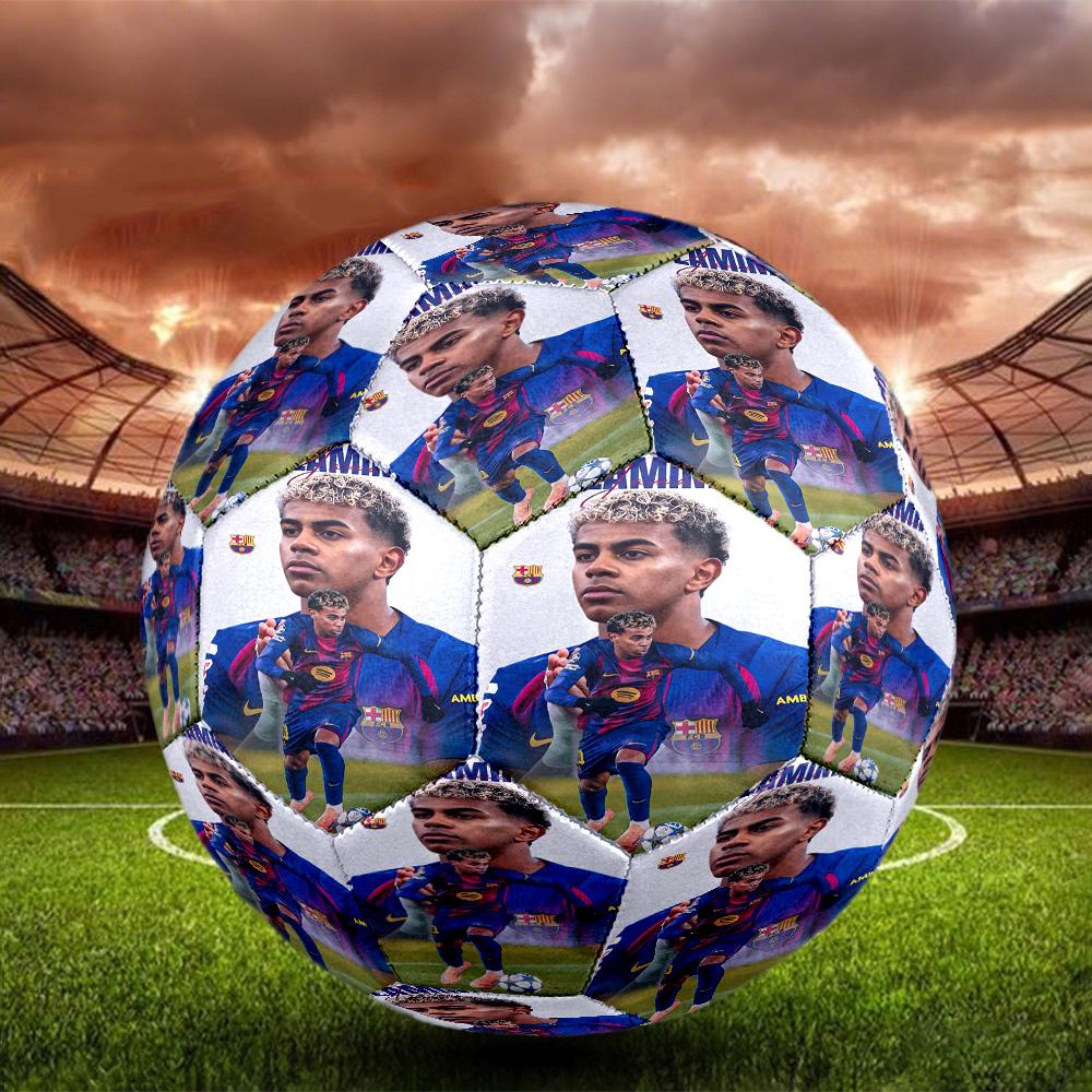 Lamine Yamal 19 Lamine Yamal Fc Barcelona Größe 5 Fußball Maschinengenäht Indoor/Outdoor Training und Spiele Überraschungs-Kollektion Geschenk Perfektes Geschenk für F