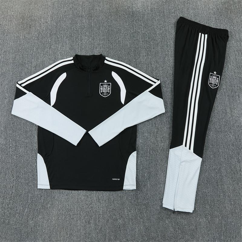Adult National Team Soccer Training Jerseys Long Sleeve Half Zip Cotton Blend Sports Wear