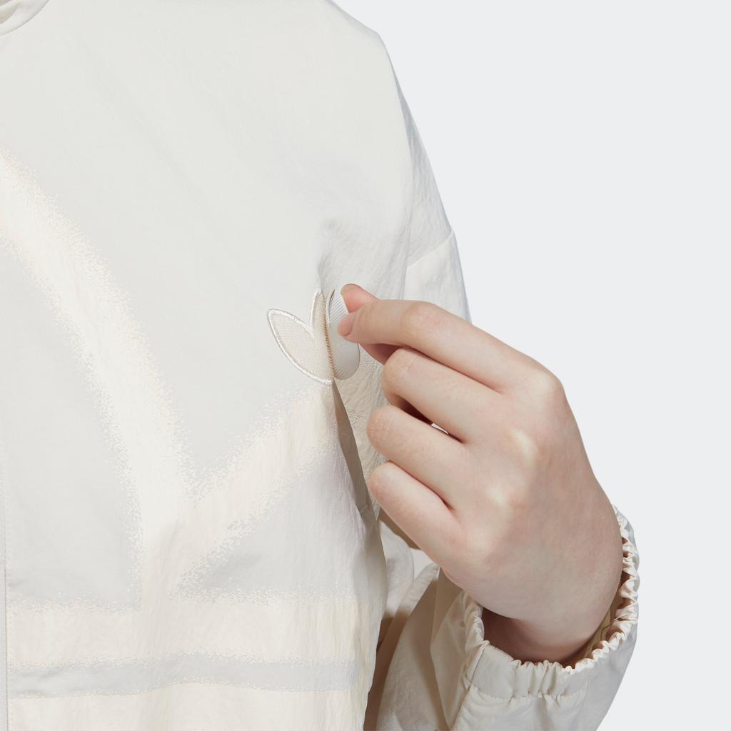 Adidas Originals Trefoil FW22 Einfarbig Logo-Patch Kordelzug Taille Stehkragen Sportjacke Damenjacke Off-White HS1938