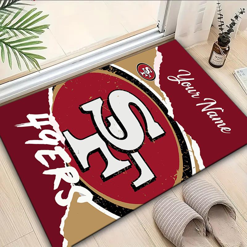 Benutzerdefinierter Teppich San Francisco Football Bereichsteppich Geeignet für Innen und Außen, Teppiche für Häuser, Büros, Wohnzimmer, Heimdekoration, Weihnachtsgeschenk