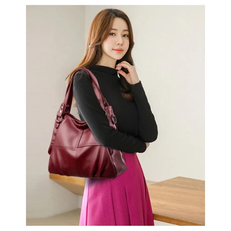 High Quality Soft Leather Handbags for Women 2023 Vintage Women's Shoulder Messenger Bag Luxury Large Capacity Female Sac A Main