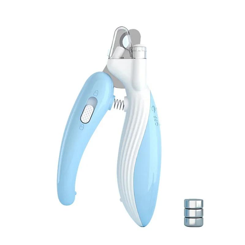 

Professional Pet Nail Clippers with Led Light Pet Claw Grooming Scissors for Dogs Cats Small Animals Paw Nail Trimmer Pet Supply светло-синий