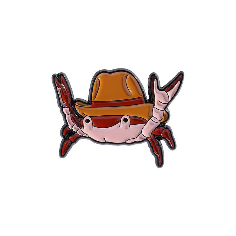 Cute Animal Cartoon Denim Hat Brooch - Fun Personality Badge Accessory