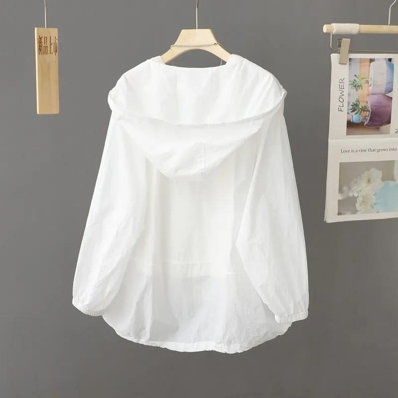 Women Summer Sun-Protective Clothing Coat Thin Outerwear Short Versatile Sunscreens Jacket Female Loose Simple Overcoat