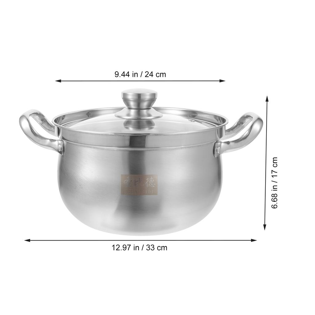 Stainless Steel Stock Pot Multi-Functional Soup Pan Portable Cooking Pot for Household Restaurant Use Small Saucepan