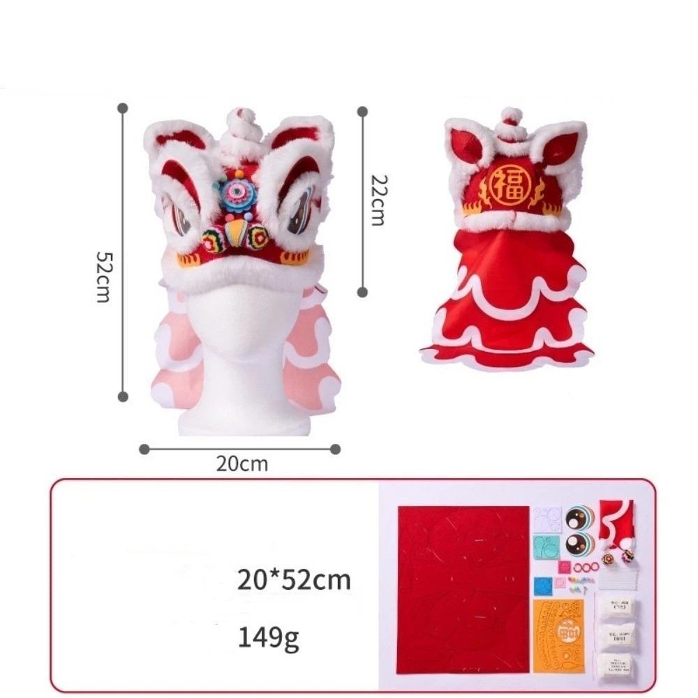 Plush Handmade Headwear DIY Material Package Headwear Props New Lion Dance Hat Festival Atmosphere