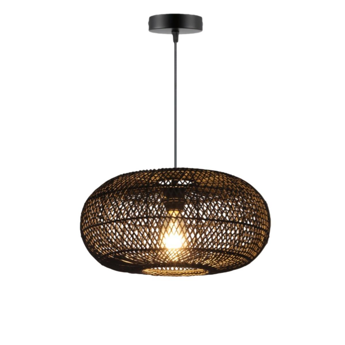 JOYINLED Retro Nordic Natural Rattan Woven Chandelier Hand-Woven Rattan Wicker Dining Room Bedroom Chandelier Lighting Fixtures NO Bulb