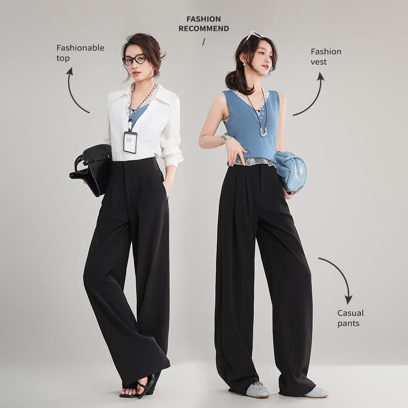 Bailuyu Pleated High-Waist Casual Pants S