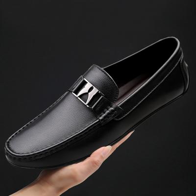 2024 Genuine Leather Men Shoes Luxury Brand Formal Casual Mens Loafers Moccasins Soft Breathable Slip On Boat Shoes High Quality
