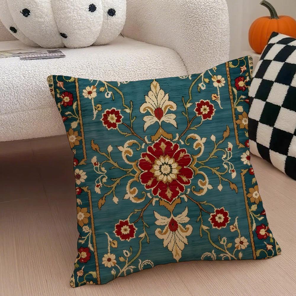 Elegant Kulturell Konst Vintage Persisk Stil Kuddfodral Kuddeöverdrag Dold Knapp Hållbar Polyester Stolskudde