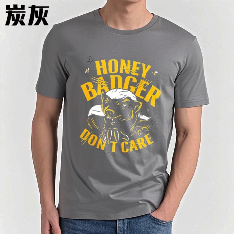 Homme T-Shirt Summer Men t-shirt Male tee-shirt Neu Honey Badger Dont Care Mens Black Logo T-Shirt Brand Top Tees Teeshirt