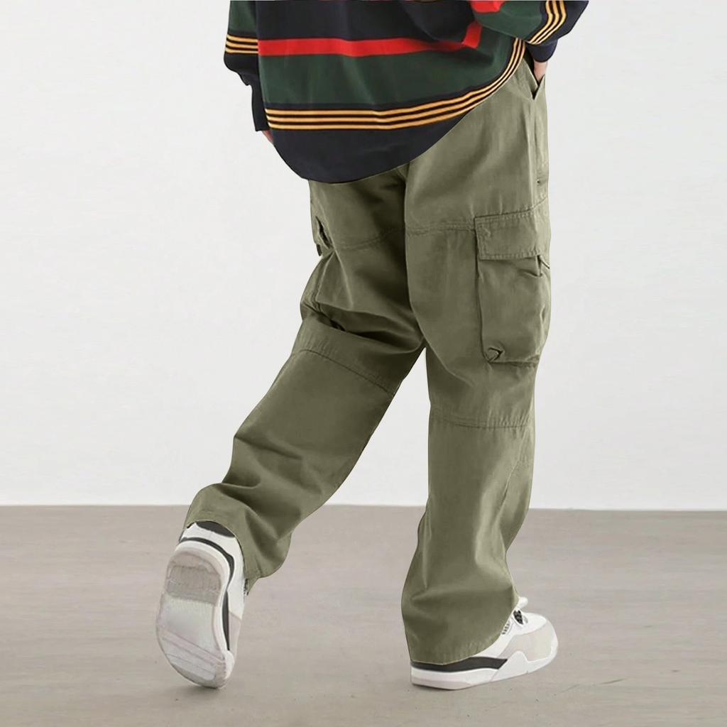 Men's Overalls Drawstring  Multi Pocket Casual Pants Hiking Pants Cotton Twill Pants
