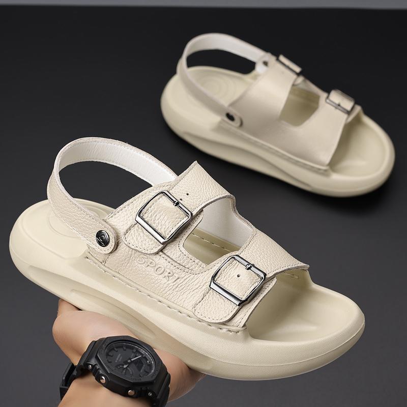 Fashion Open-toe Summer Men's Sandals Casual Leather Mens Beach Shoes Outdoor Male Roman Shoes Quick Dry Wading Aqua Footwear Sandaly