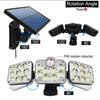 138 / 198LED Solar Lights Outdoor Motion Sensor  Human Induction  Adjustable  Head  IP65 Waterproof Solar Power Wall Lamp