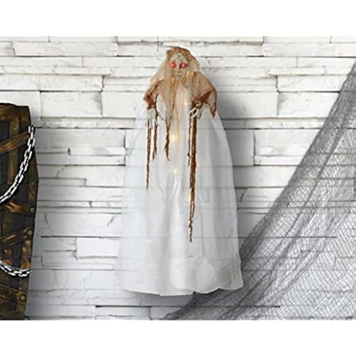 Décoration Suspendue De Mariée Zombie - ATOSA - 183 Cm - Blanc - Fête - Adulte