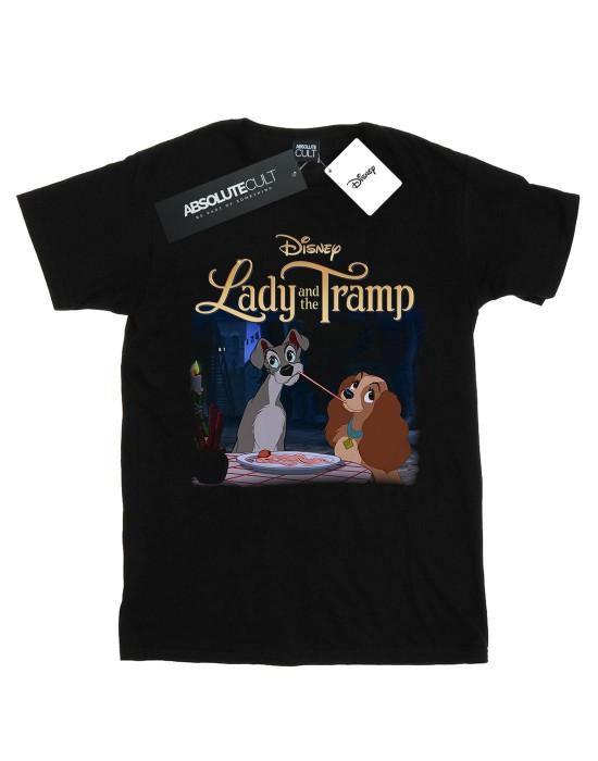Disney Womens/Ladies Lady And The Tramp Homage Cotton Boyfriend T-Shirt
