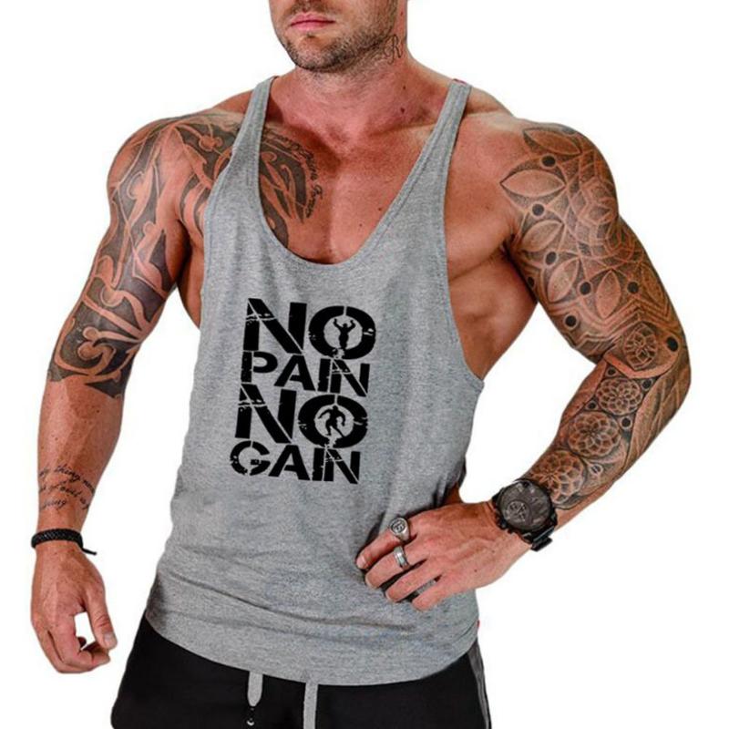 Tank Top Summer Y Back Gym Stringer Tank Top Men Cotton Clothing Bodybuilding Sleeveless Shirt Fitness Vest Muscle Singlets Workout Tank