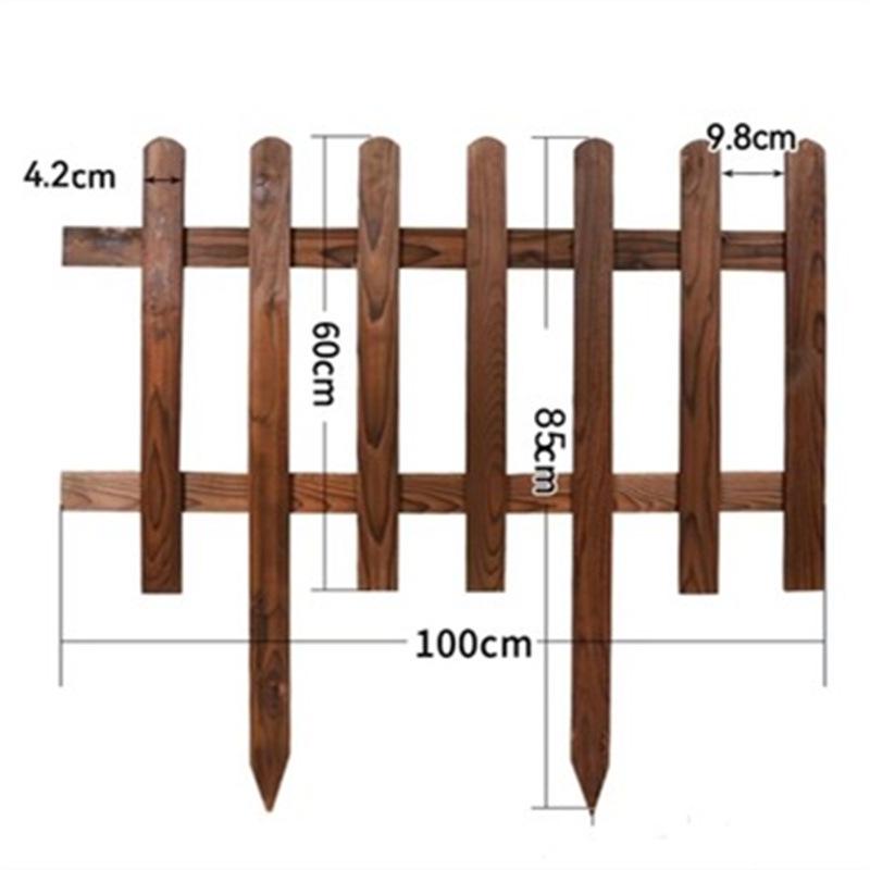 Carbonized Anticorrosive Wood Decorative Fence for Outdoor Gardens and Parks