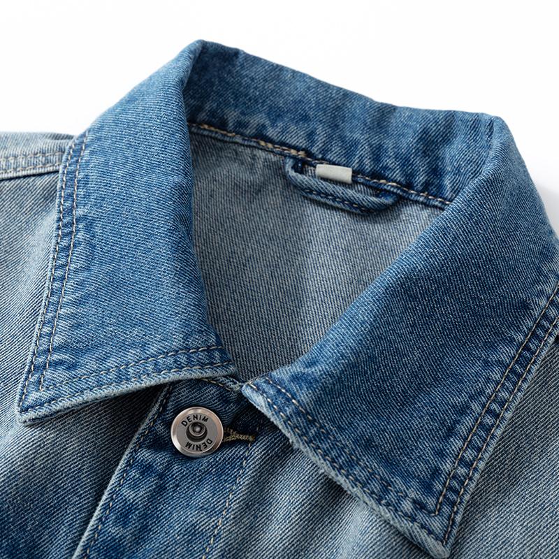 New Workwear Denim Jacket Men's Spring and Autumn American Retro Loose Spring Denim Vest Jacket