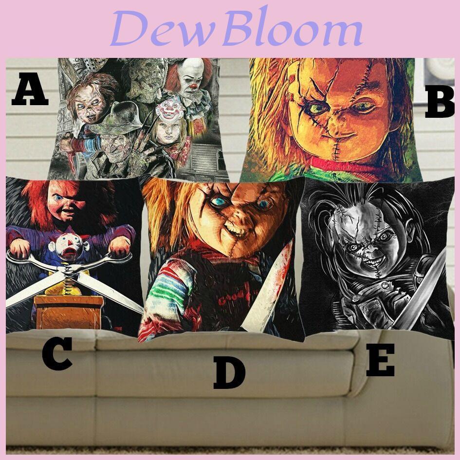 Chucky Good Guy Puppe Horrorfilm Design Kissen Kissenbezug in leuchtenden Farben